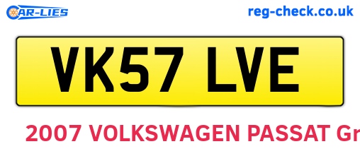 VK57LVE are the vehicle registration plates.