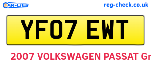 YF07EWT are the vehicle registration plates.