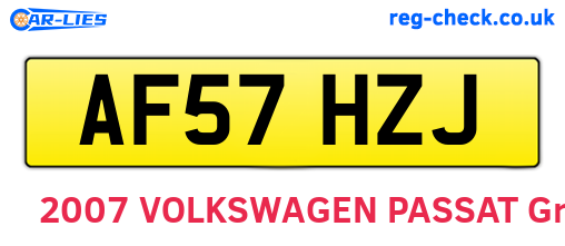 AF57HZJ are the vehicle registration plates.