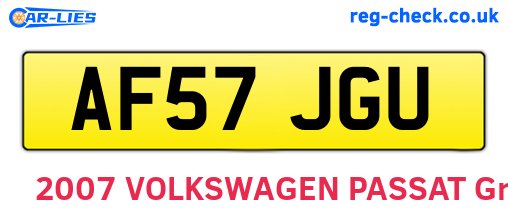 AF57JGU are the vehicle registration plates.