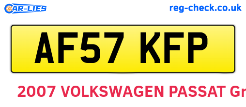 AF57KFP are the vehicle registration plates.