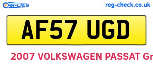 AF57UGD are the vehicle registration plates.