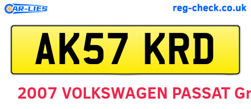 AK57KRD are the vehicle registration plates.