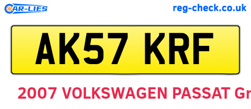 AK57KRF are the vehicle registration plates.