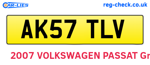AK57TLV are the vehicle registration plates.