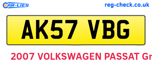 AK57VBG are the vehicle registration plates.