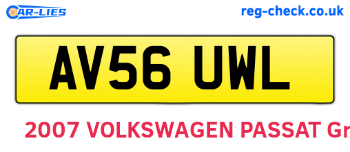AV56UWL are the vehicle registration plates.