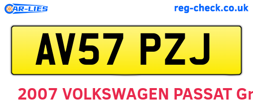 AV57PZJ are the vehicle registration plates.