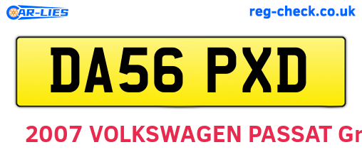 DA56PXD are the vehicle registration plates.