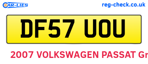 DF57UOU are the vehicle registration plates.