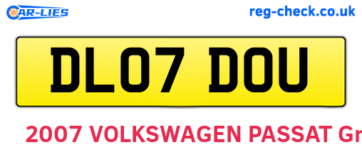 DL07DOU are the vehicle registration plates.