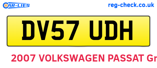 DV57UDH are the vehicle registration plates.