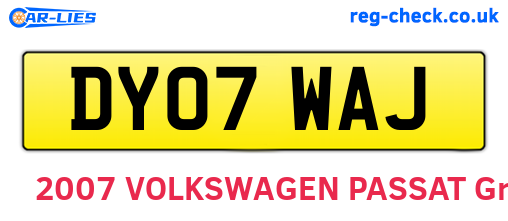 DY07WAJ are the vehicle registration plates.