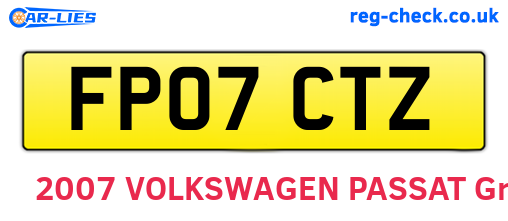 FP07CTZ are the vehicle registration plates.