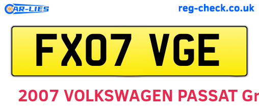 FX07VGE are the vehicle registration plates.