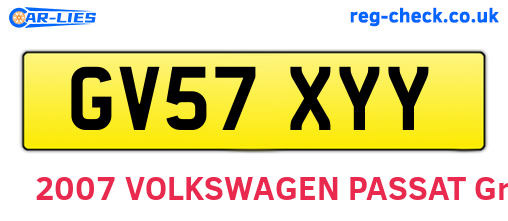 GV57XYY are the vehicle registration plates.