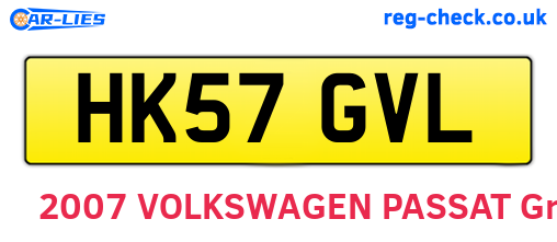 HK57GVL are the vehicle registration plates.