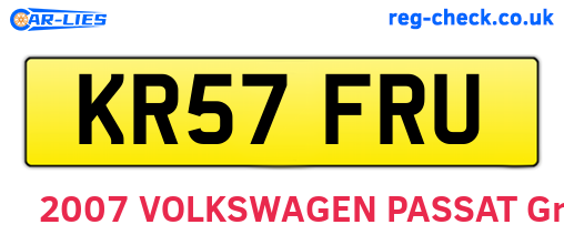 KR57FRU are the vehicle registration plates.