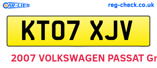 KT07XJV are the vehicle registration plates.
