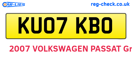 KU07KBO are the vehicle registration plates.