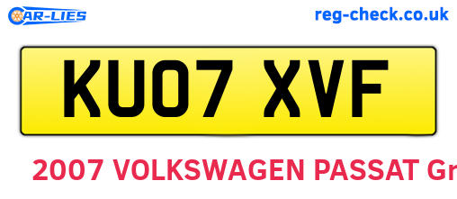 KU07XVF are the vehicle registration plates.