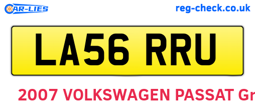 LA56RRU are the vehicle registration plates.