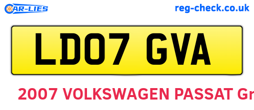 LD07GVA are the vehicle registration plates.