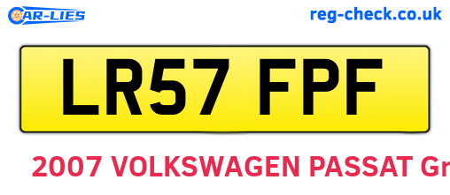 LR57FPF are the vehicle registration plates.