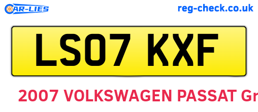 LS07KXF are the vehicle registration plates.