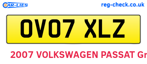 OV07XLZ are the vehicle registration plates.