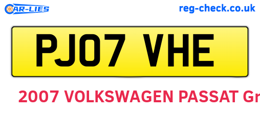 PJ07VHE are the vehicle registration plates.