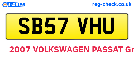 SB57VHU are the vehicle registration plates.