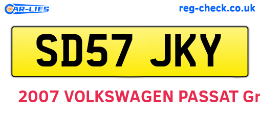 SD57JKY are the vehicle registration plates.