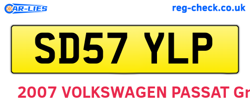 SD57YLP are the vehicle registration plates.