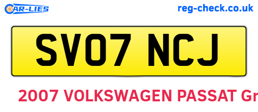 SV07NCJ are the vehicle registration plates.