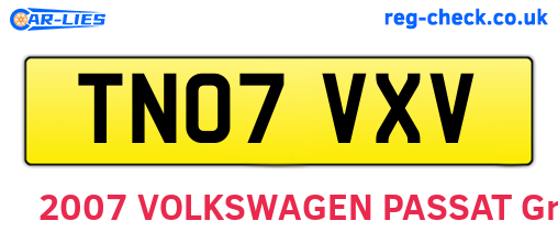 TN07VXV are the vehicle registration plates.
