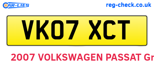 VK07XCT are the vehicle registration plates.