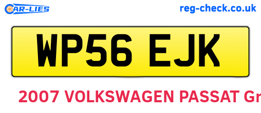 WP56EJK are the vehicle registration plates.
