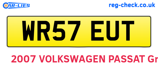 WR57EUT are the vehicle registration plates.