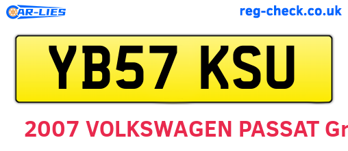 YB57KSU are the vehicle registration plates.