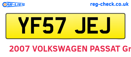 YF57JEJ are the vehicle registration plates.