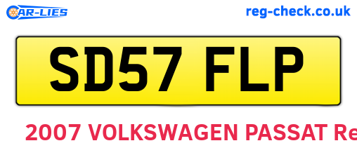 SD57FLP are the vehicle registration plates.