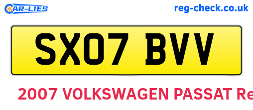 SX07BVV are the vehicle registration plates.