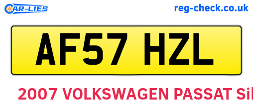 AF57HZL are the vehicle registration plates.