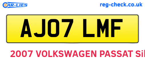 AJ07LMF are the vehicle registration plates.