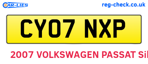 CY07NXP are the vehicle registration plates.