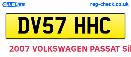 DV57HHC are the vehicle registration plates.