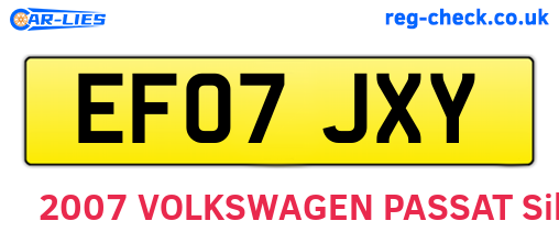 EF07JXY are the vehicle registration plates.