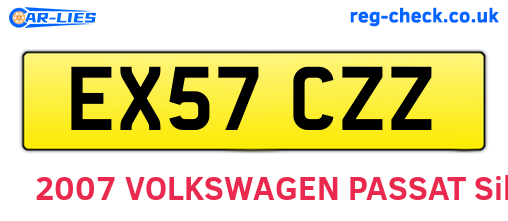 EX57CZZ are the vehicle registration plates.