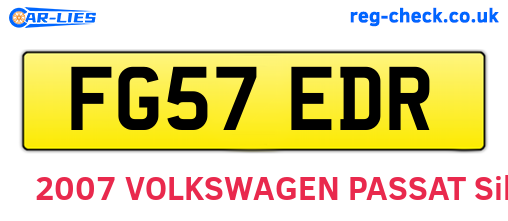 FG57EDR are the vehicle registration plates.